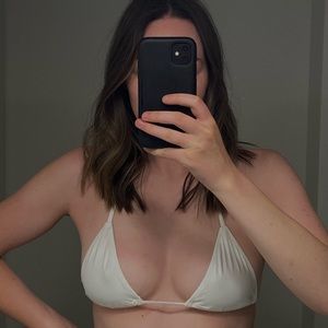 437 “Sanders” Swim Top in White Size Small